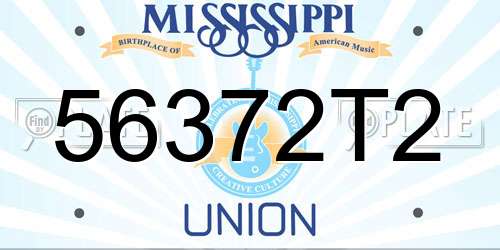 56372T2 Mississippi License Plate