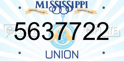 5637722 Mississippi License Plate
