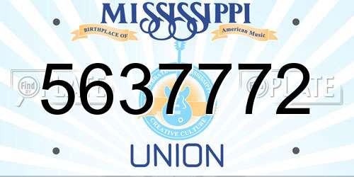 5637772 Mississippi License Plate