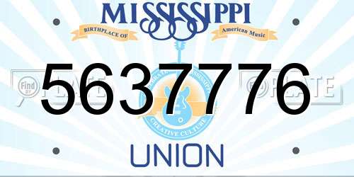 5637776 Mississippi License Plate