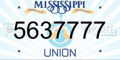 5637777 Mississippi License Plate