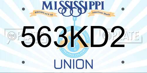 563KD2 Mississippi License Plate