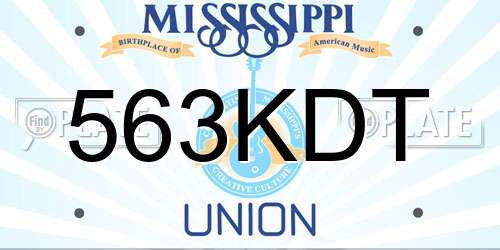 563KDT Mississippi License Plate