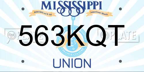 563KQT Mississippi License Plate