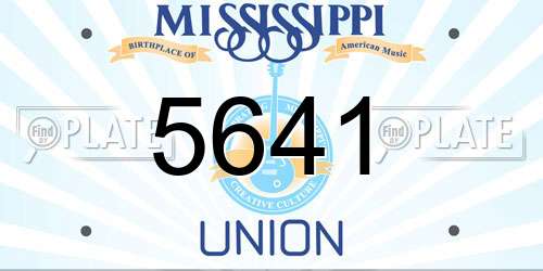 5641 Mississippi License Plate