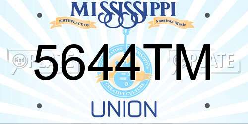 5644TM Mississippi License Plate