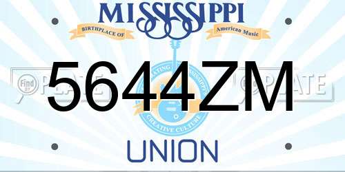 5644ZM Mississippi License Plate