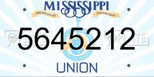 5645212 Mississippi License Plate