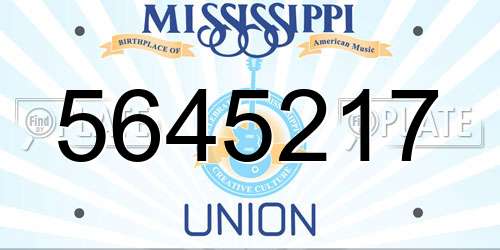 5645217 Mississippi License Plate