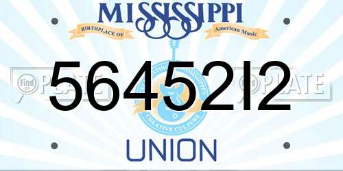 56452I2 Mississippi License Plate