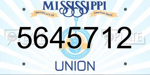 5645712 Mississippi License Plate