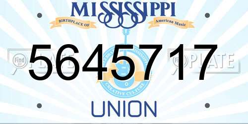 5645717 Mississippi License Plate
