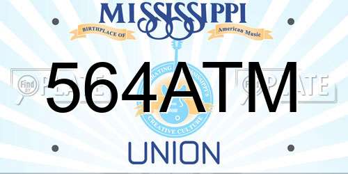 564ATM Mississippi License Plate