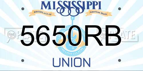 5650RB Mississippi License Plate