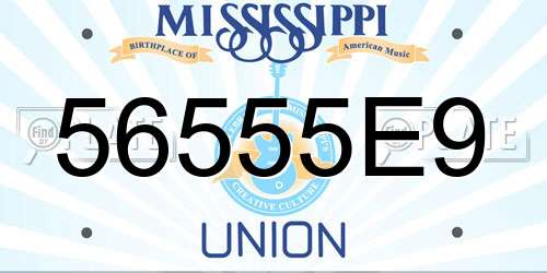 56555E9 Mississippi License Plate