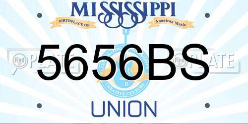 5656BS Mississippi License Plate
