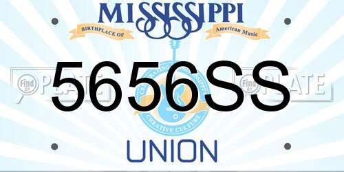 5656SS Mississippi License Plate