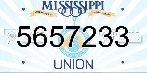 5657233 Mississippi License Plate