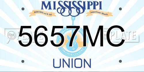 5657MC Mississippi License Plate