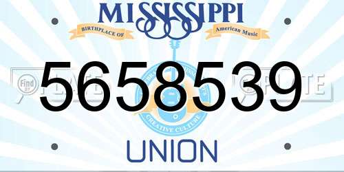 5658539 Mississippi License Plate