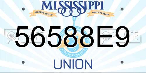 56588E9 Mississippi License Plate