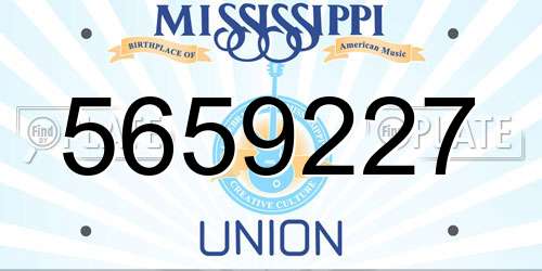 5659227 Mississippi License Plate