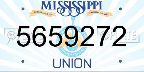 5659272 Mississippi License Plate