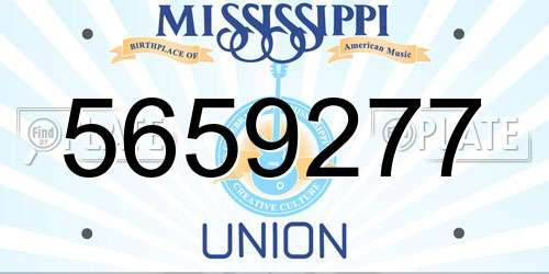5659277 Mississippi License Plate