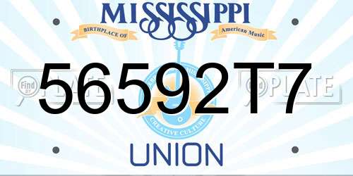 56592T7 Mississippi License Plate