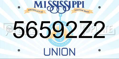 56592Z2 Mississippi License Plate