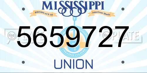 5659727 Mississippi License Plate