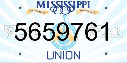 5659761 Mississippi License Plate