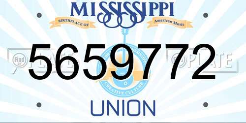 5659772 Mississippi License Plate