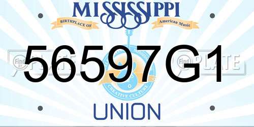 56597G1 Mississippi License Plate