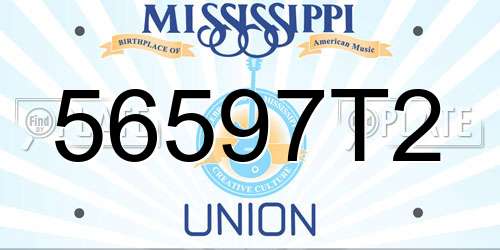 56597T2 Mississippi License Plate