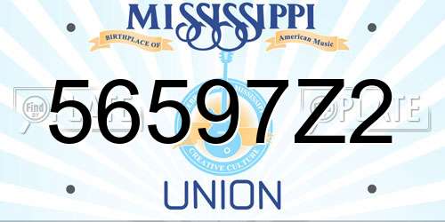 56597Z2 Mississippi License Plate