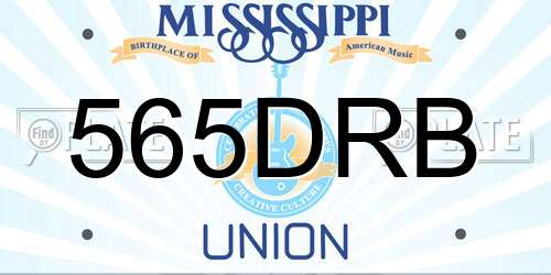 565DRB Mississippi License Plate