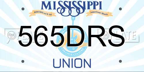 565DRS Mississippi License Plate