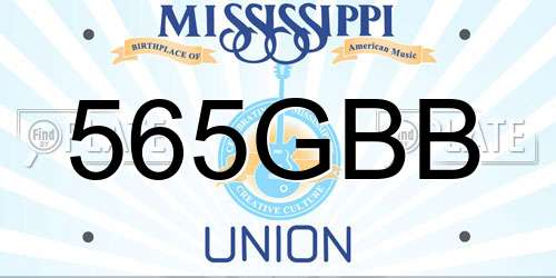 565GBB Mississippi License Plate