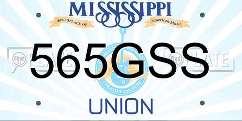 565GSS Mississippi License Plate