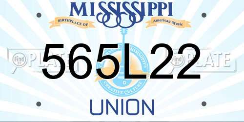 565L22 Mississippi License Plate