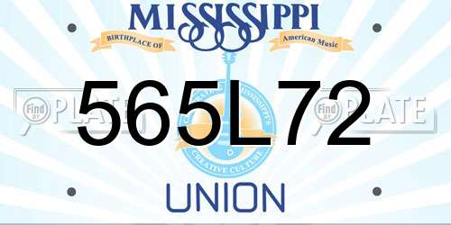 565L72 Mississippi License Plate