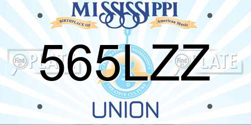 565LZZ Mississippi License Plate