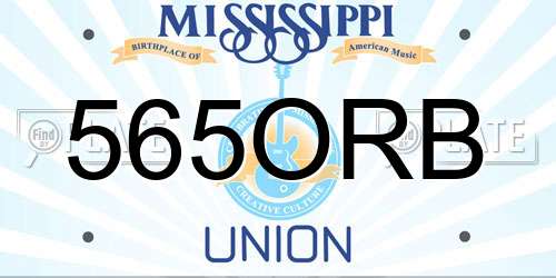 565ORB Mississippi License Plate