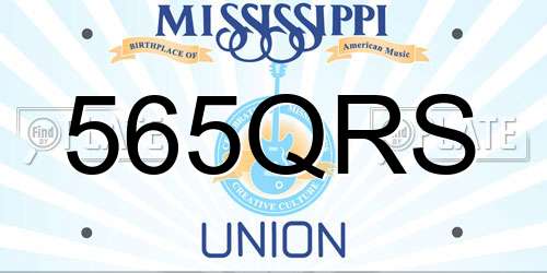 565QRS Mississippi License Plate