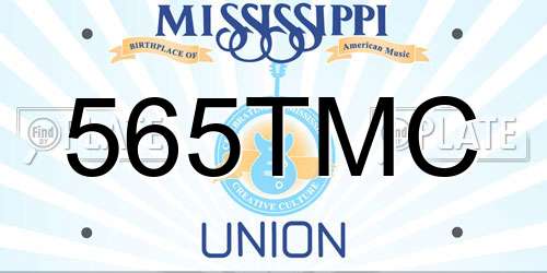 565TMC Mississippi License Plate