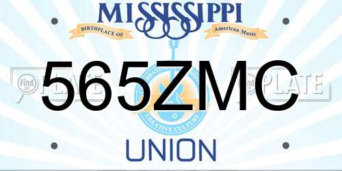 565ZMC Mississippi License Plate