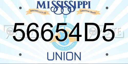 56654D5 Mississippi License Plate