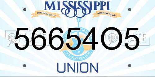 56654O5 Mississippi License Plate