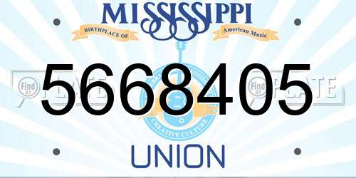 5668405 Mississippi License Plate
